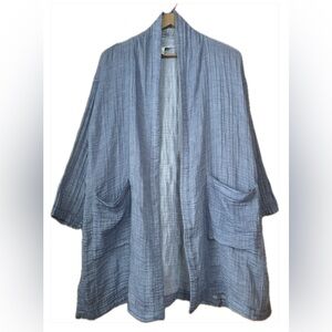 Eileen Fisher 100%organic cotton gauze cardigan 
XXS/XS
Blue 
Perfect condition